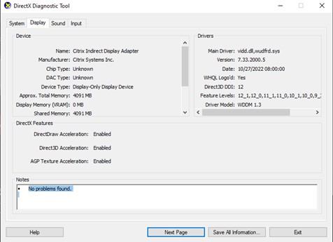Strumento di diagnostica DirectX