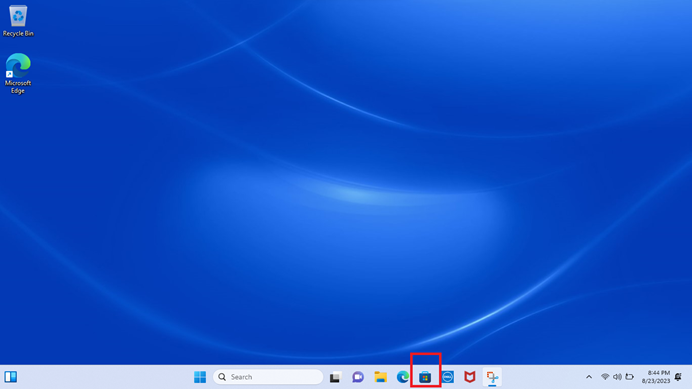 Ouverture du Microsoft Store