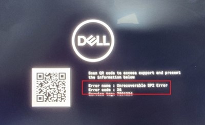 Se muestra el código de error 36