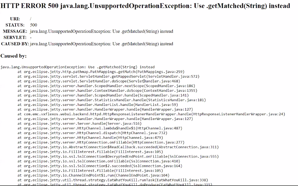 HTTP error 500 