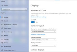 Windows 中的高动态范围功能设置
