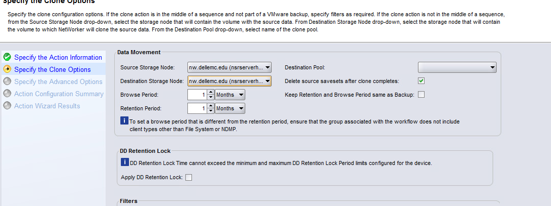 clone options in the UI