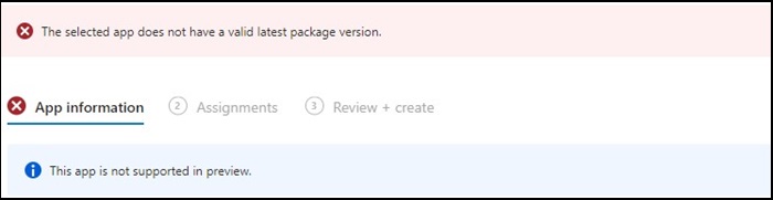 Mensaje de error de Intune