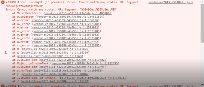 Schermata che mostra gli errori del plug-in nella console degli strumenti di sviluppo del browser