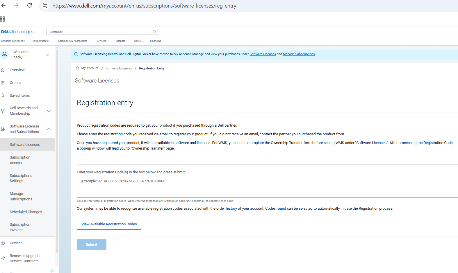 Software registrering