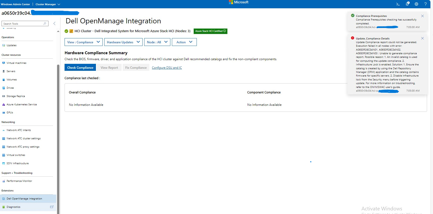 OMIMSWAC fails to install DUPs