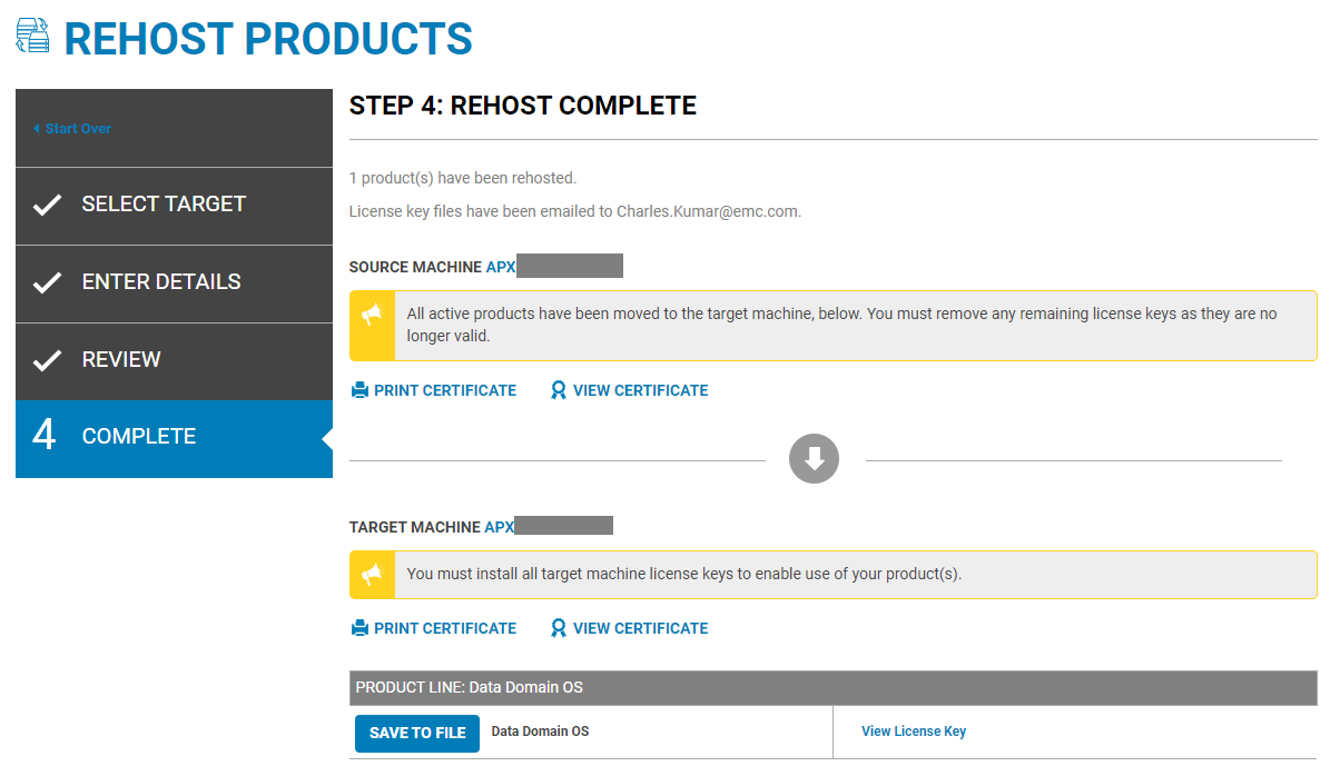 Rehost Complete Page