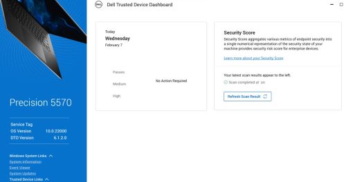 Dell Trusted Device-dashboard