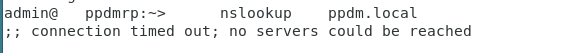Output nslookup non riuscito