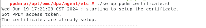 Esito positivo setup_ppdm_certificate.sh