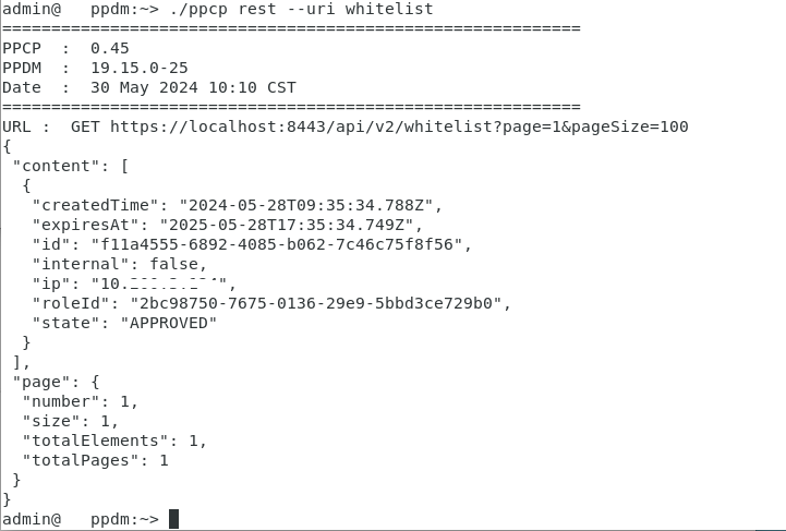 Output REST PPCP