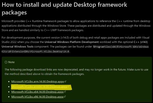 Download Microsoft.VCLibs.arm64.14.00.Desktop.appx