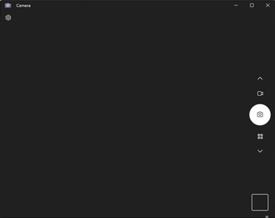 Camera application displays a black screen