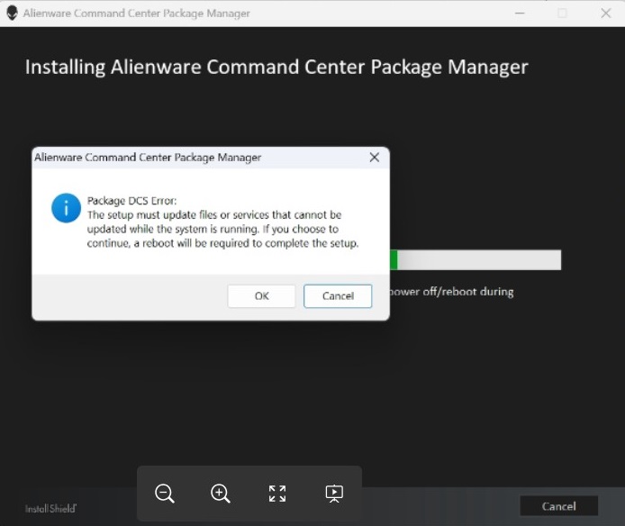 Alienware Command CenterパッケージDCSエラー