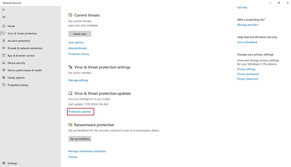 Windows 安全中心