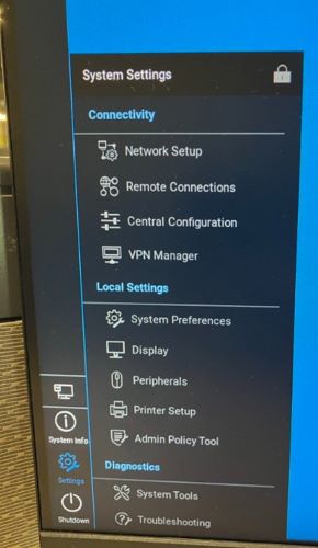 Wyse menu locked