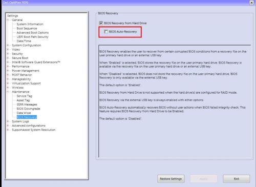 Recuperación del BIOS