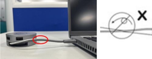 USB-C kablosunu bükmeyin