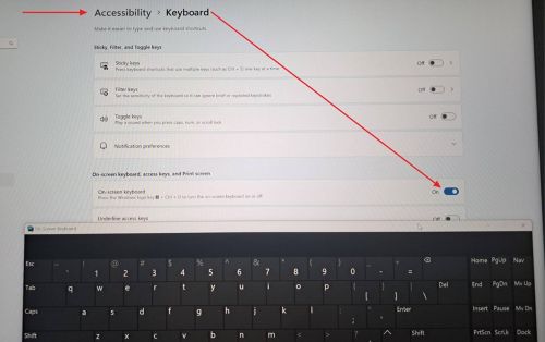 Utilizzare la tastiera virtuale di Windows