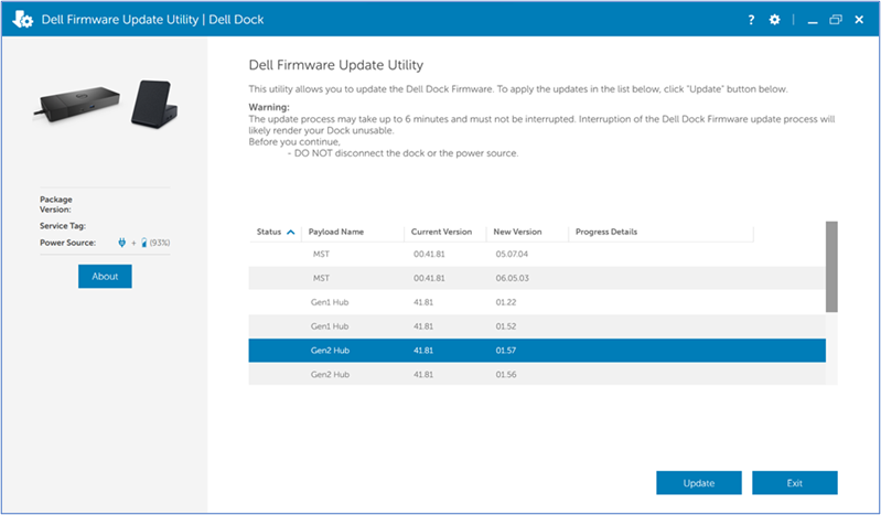 更新前的 Dell 韌體更新公用程式