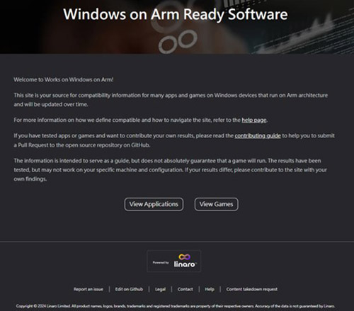 Captura de pantalla de Windows en el software Arm Ready
