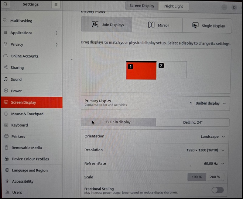 Ubuntu，工作狀態下的螢幕顯示概覽範例