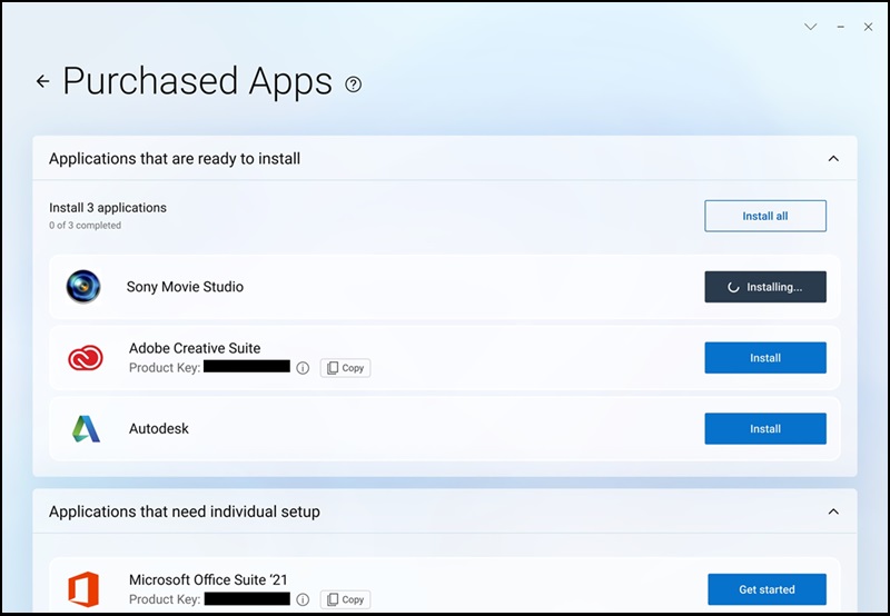 Dell Optimizer 6 Purchased Apps Menu, Install One At A Time