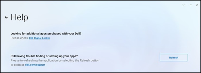 Dell Optimizer 6.x Purchased Apps Module, Help