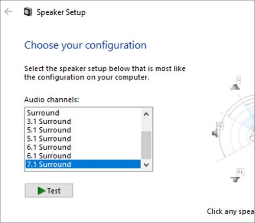 Configure S3225QC in Windows as a 7.1 Surround device
