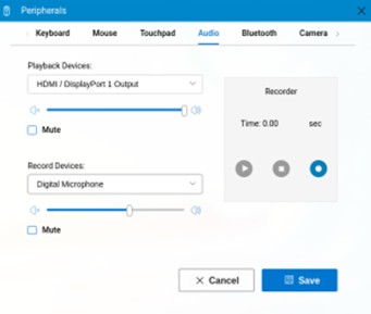 Název zvukového zařízení HDMI DP v systému ThinOS 10