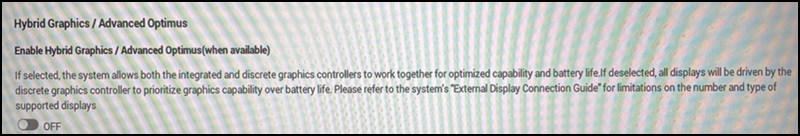 Alienware BIOS, 하이브리드 그래픽/고급 옵션