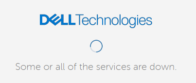 OpenManage Enterprise web user interface indicating some of all of the services are down