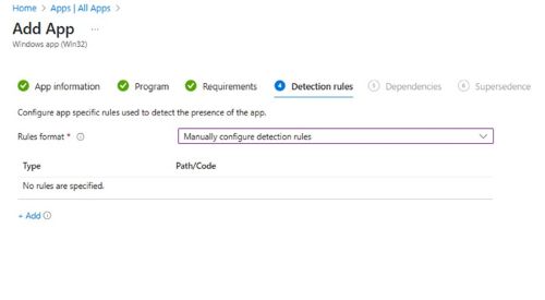 Seleccione Configurar manualmente la regla de detección