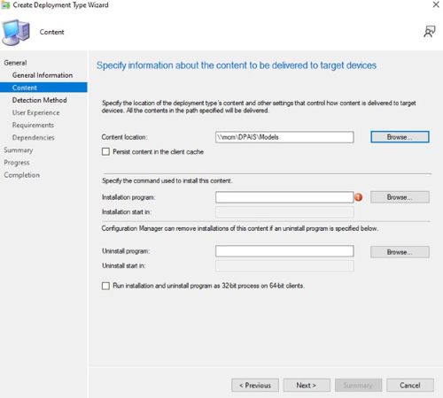 Select the folder where the installer is located