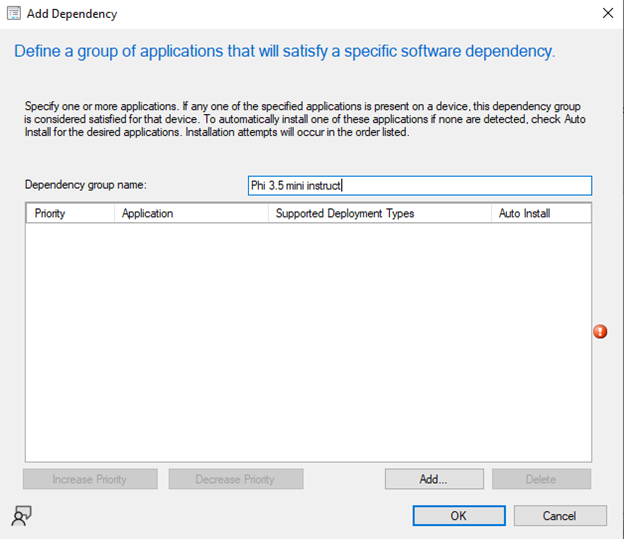 Dependency group name