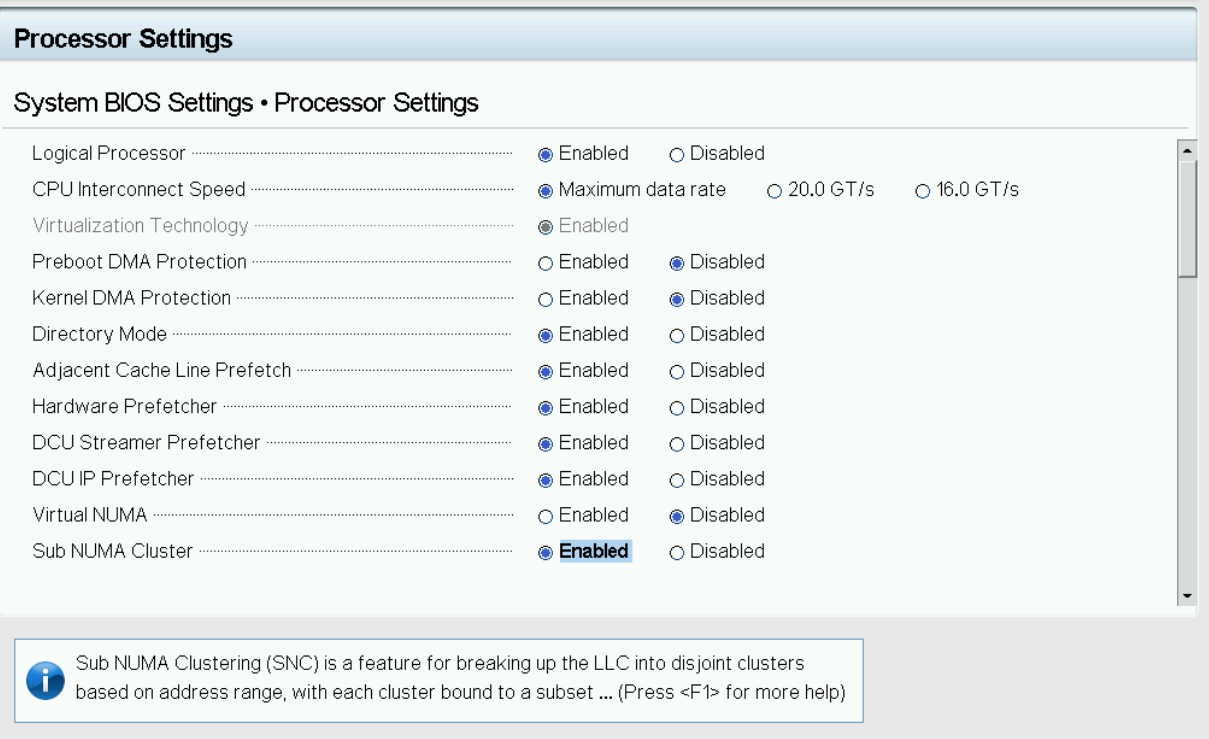 Processor Settings