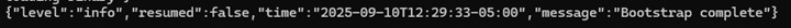 Une fois la commande terminée, le message « Bootstrap complete » s’affiche.