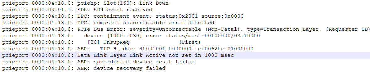 Kernel log
