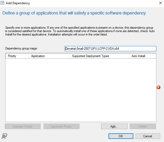 Dependency group name