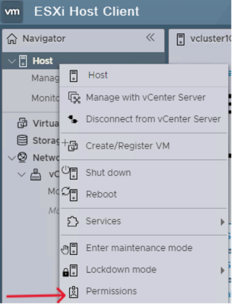 Screenshot showing how to access permissions