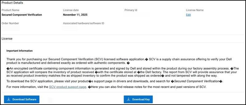Mon compte Dell Technologies, détails du produit