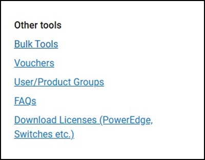 Option Bulk Tools dans My Account