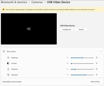 Windows Studio Effects options missing in Settings.