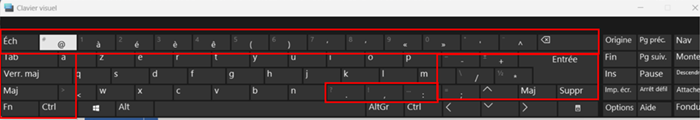 Layout di tastiera standard AZERTY (tastiera virtuale)