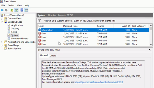 Filtered System Log