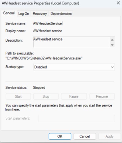 Windowsサービスでヘッドセット サービスを無効にし、コンピューターを再起動すると、問題が解決します