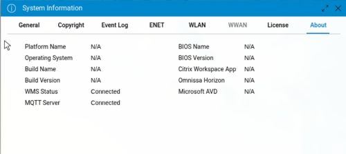 Client information all displays as N/A