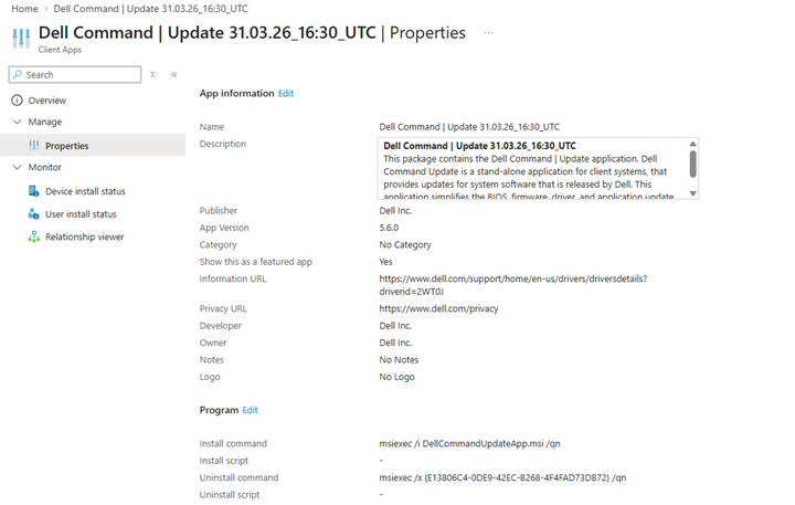 左侧边栏上的 Properties 选项