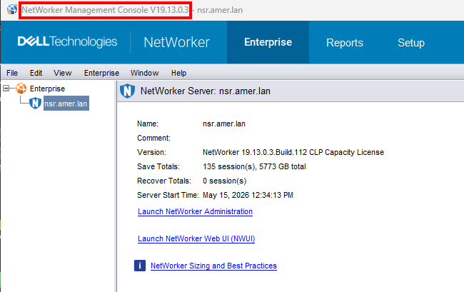 NMC server version