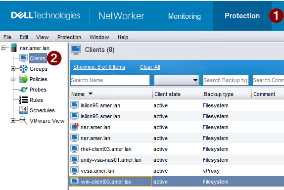 NMC clients tab